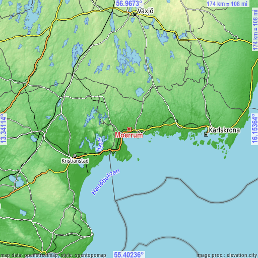 Topographic map of Mörrum