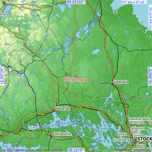 Topographic map of Morgongåva