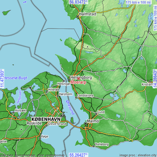 Topographic map of Mörarp
