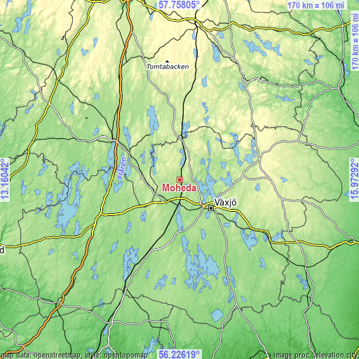 Topographic map of Moheda