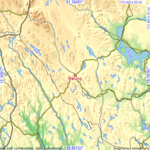 Topographic map of Malung
