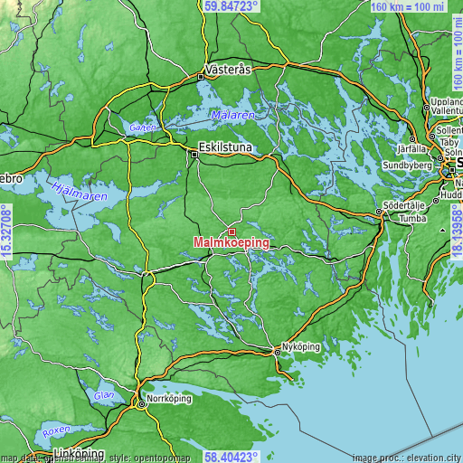 Topographic map of Malmköping