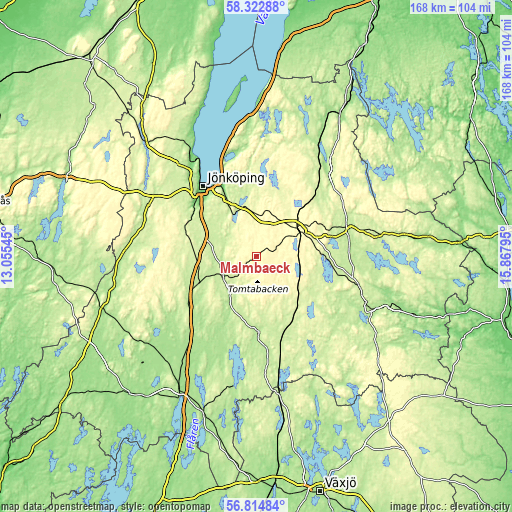 Topographic map of Malmbäck