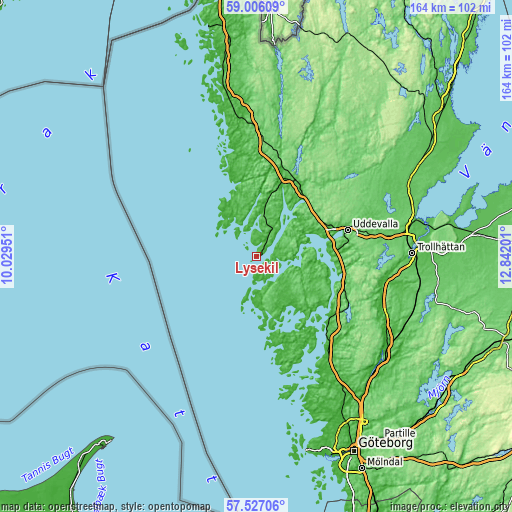 Topographic map of Lysekil