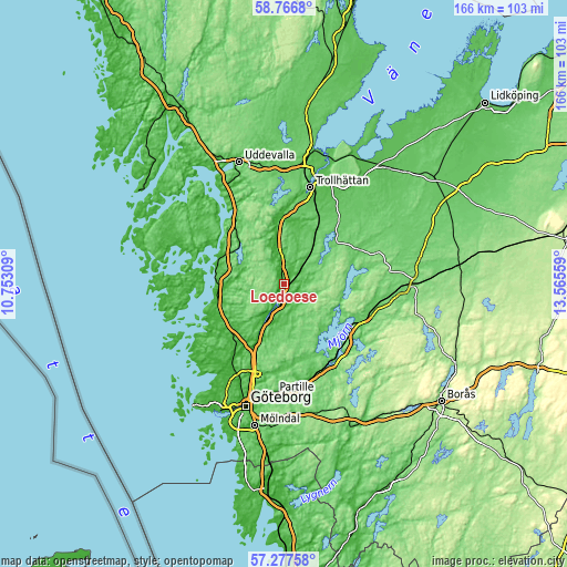 Topographic map of Lödöse