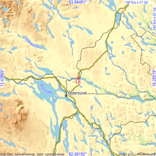 Topographic map of Lit