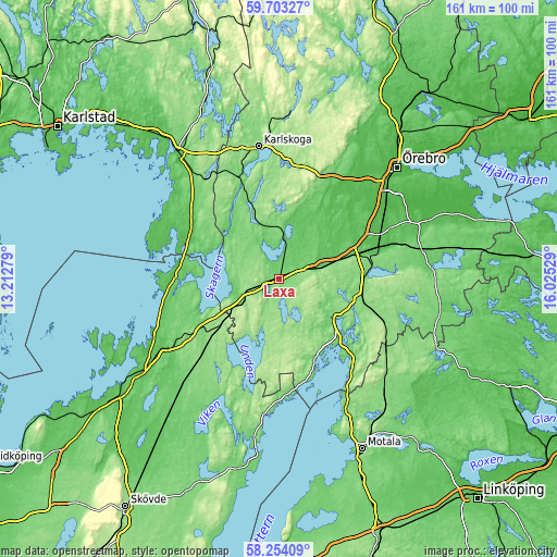 Topographic map of Laxå