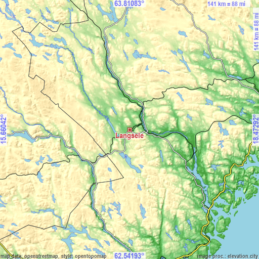 Topographic map of Långsele