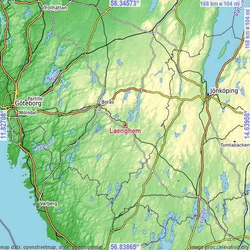 Topographic map of Länghem