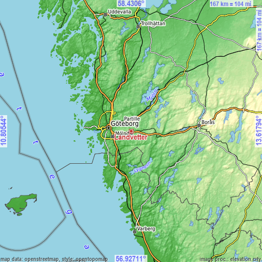 Topographic map of Landvetter