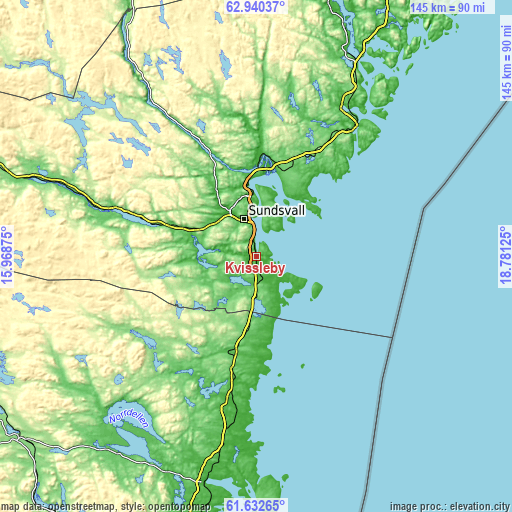 Topographic map of Kvissleby