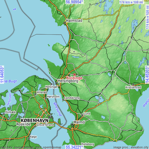 Topographic map of Kvidinge