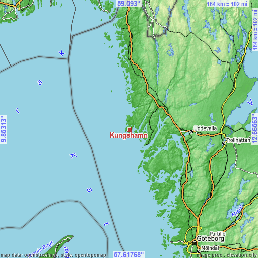 Topographic map of Kungshamn