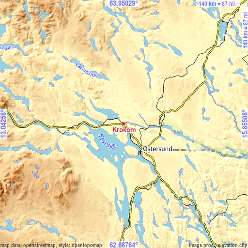 Topographic map of Krokom