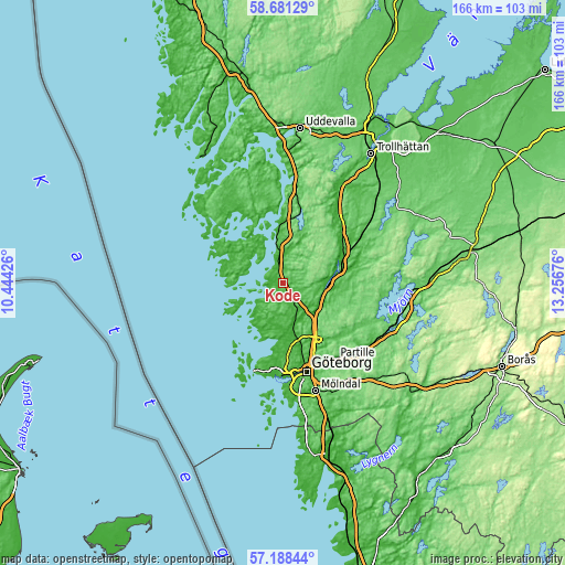 Topographic map of Kode