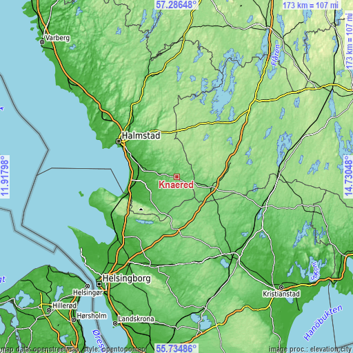 Topographic map of Knäred