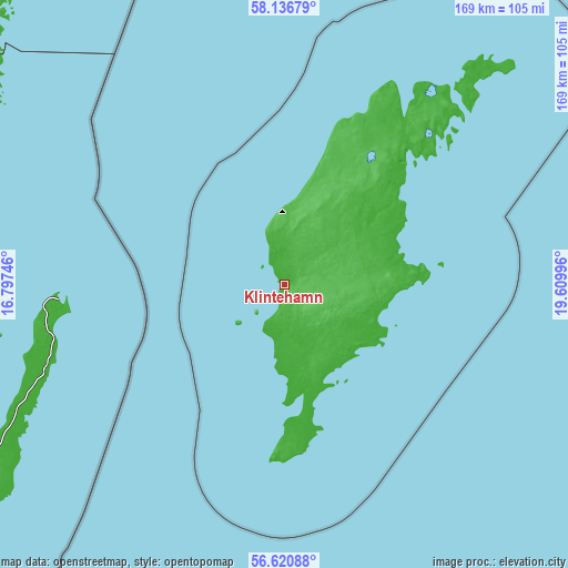 Topographic map of Klintehamn