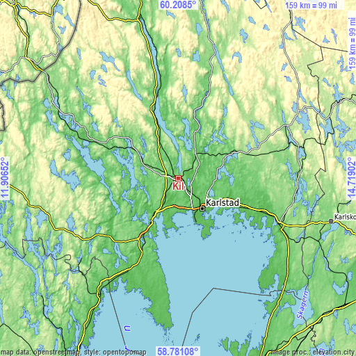 Topographic map of Kil