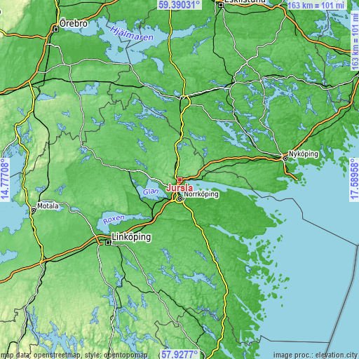 Topographic map of Jursla