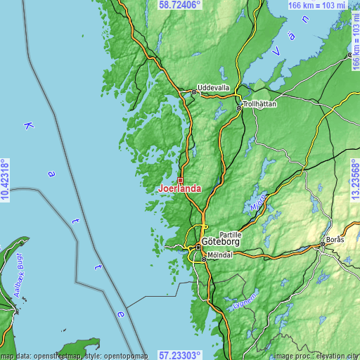 Topographic map of Jörlanda