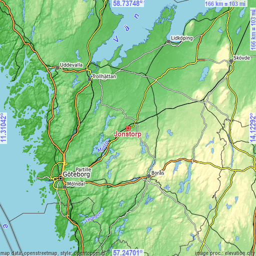Topographic map of Jonstorp
