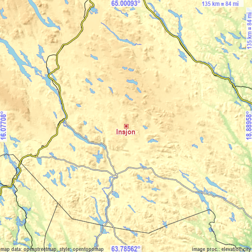 Topographic map of Insjön