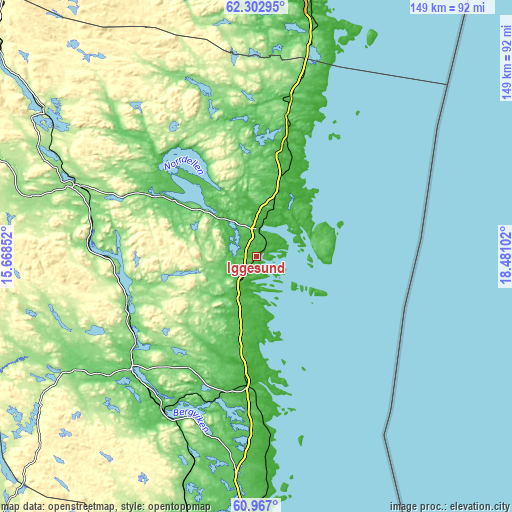 Topographic map of Iggesund