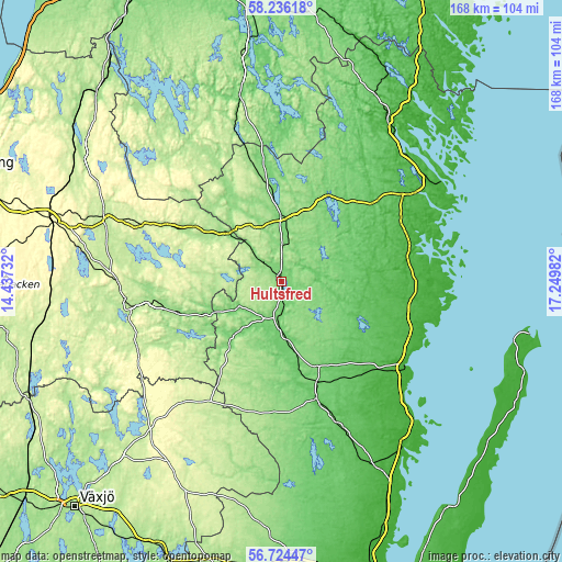 Topographic map of Hultsfred
