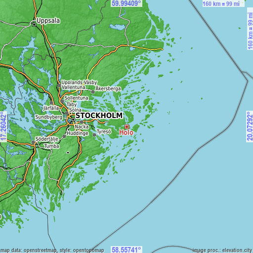 Topographic map of Hölö