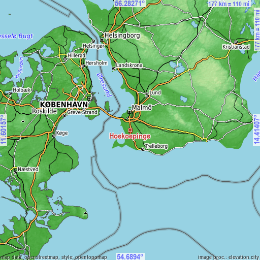 Topographic map of Hököpinge