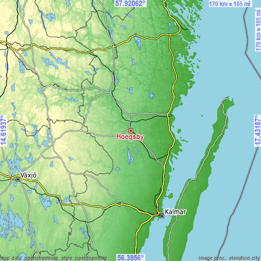 Topographic map of Högsby