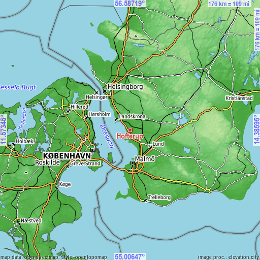 Topographic map of Hofterup