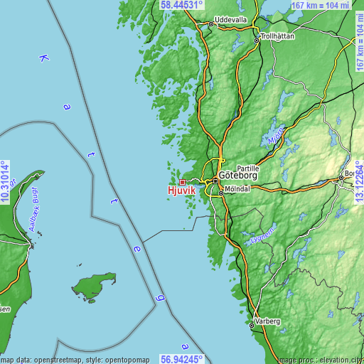 Topographic map of Hjuvik