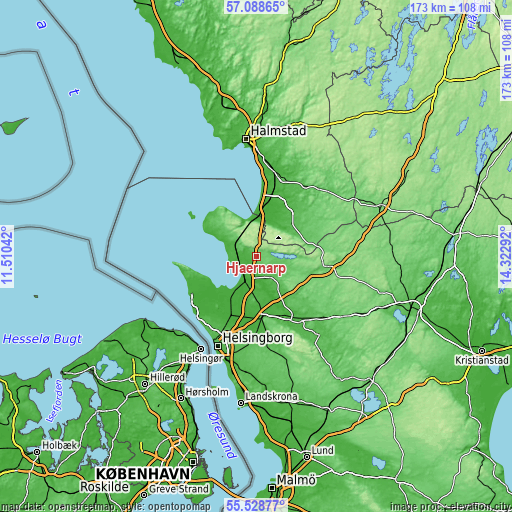 Topographic map of Hjärnarp