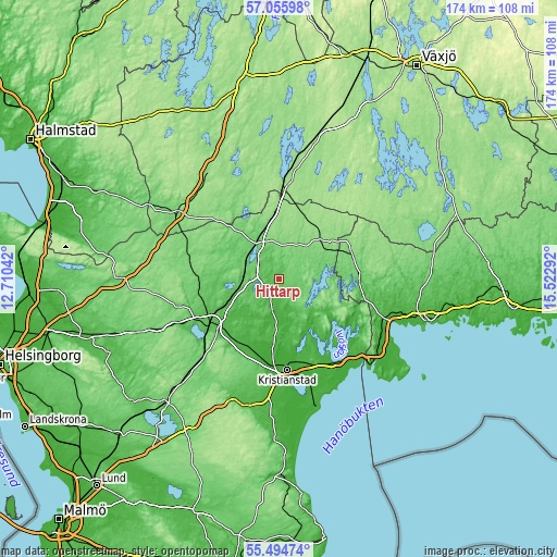 Topographic map of Hittarp