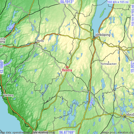 Topographic map of Hestra