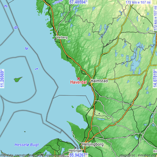 Topographic map of Haverdal