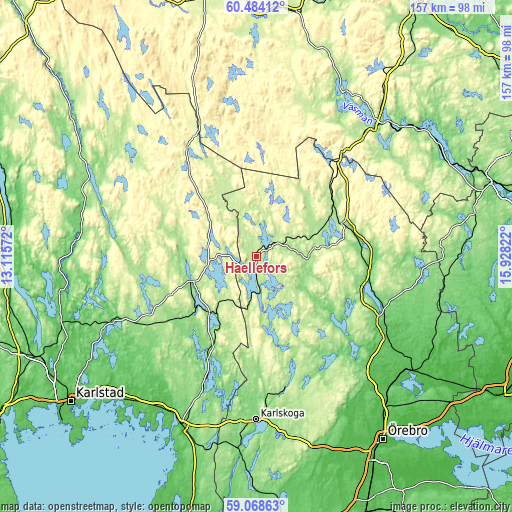 Topographic map of Hällefors