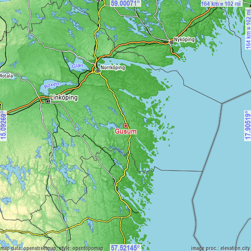 Topographic map of Gusum