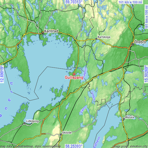 Topographic map of Gullspång