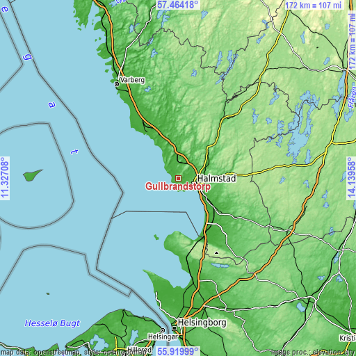 Topographic map of Gullbrandstorp