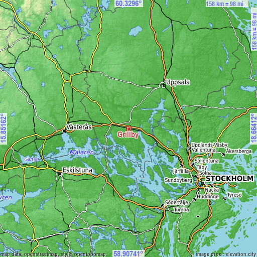 Topographic map of Grillby