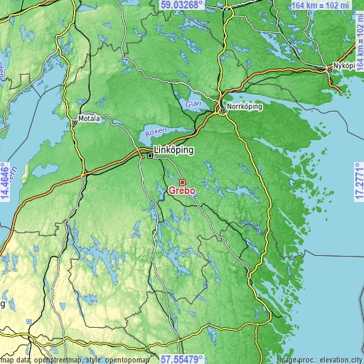 Topographic map of Grebo