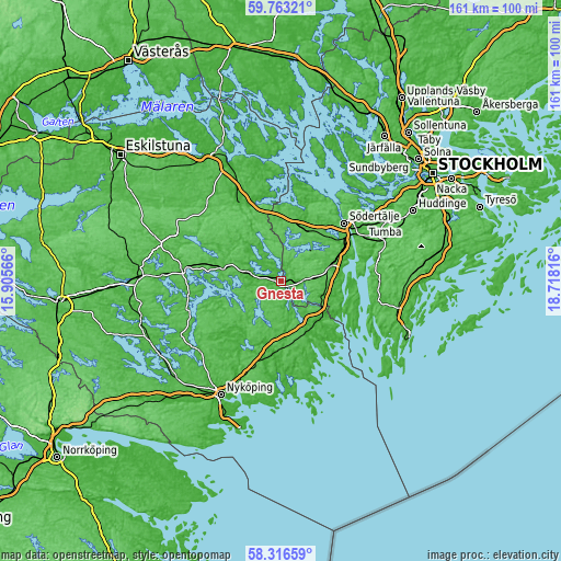 Topographic map of Gnesta