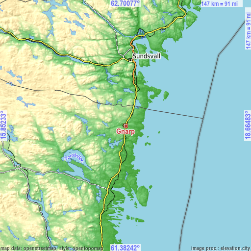 Topographic map of Gnarp