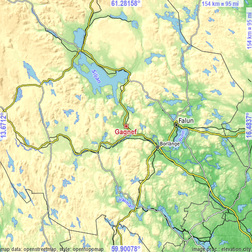 Topographic map of Gagnef