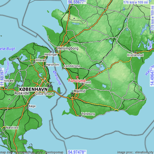 Topographic map of Furulund