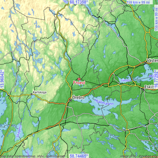 Topographic map of Frövi