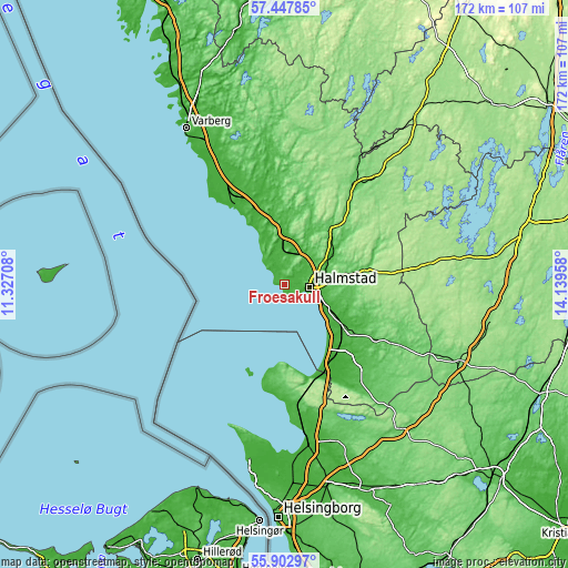 Topographic map of Frösakull