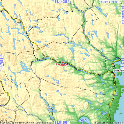 Topographic map of Fränsta